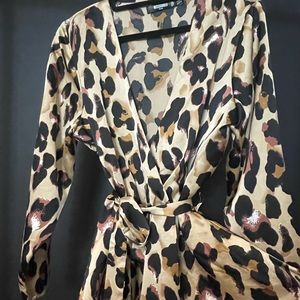 Animal Printed Satin dress
